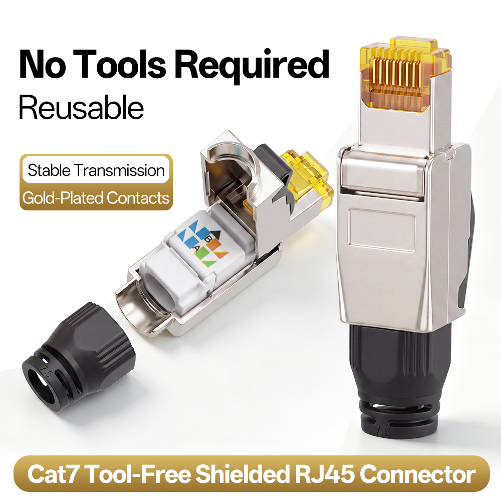 Rj45 Jack - Connecteur RJ45 Cat7 sans outil, blindé,