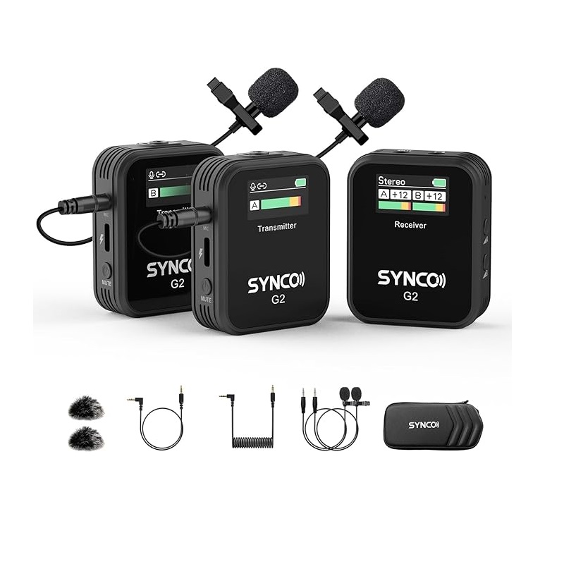 Condenser Microphone Kit - SYNCO Microphone Lavalier sans fil, G2(A2)