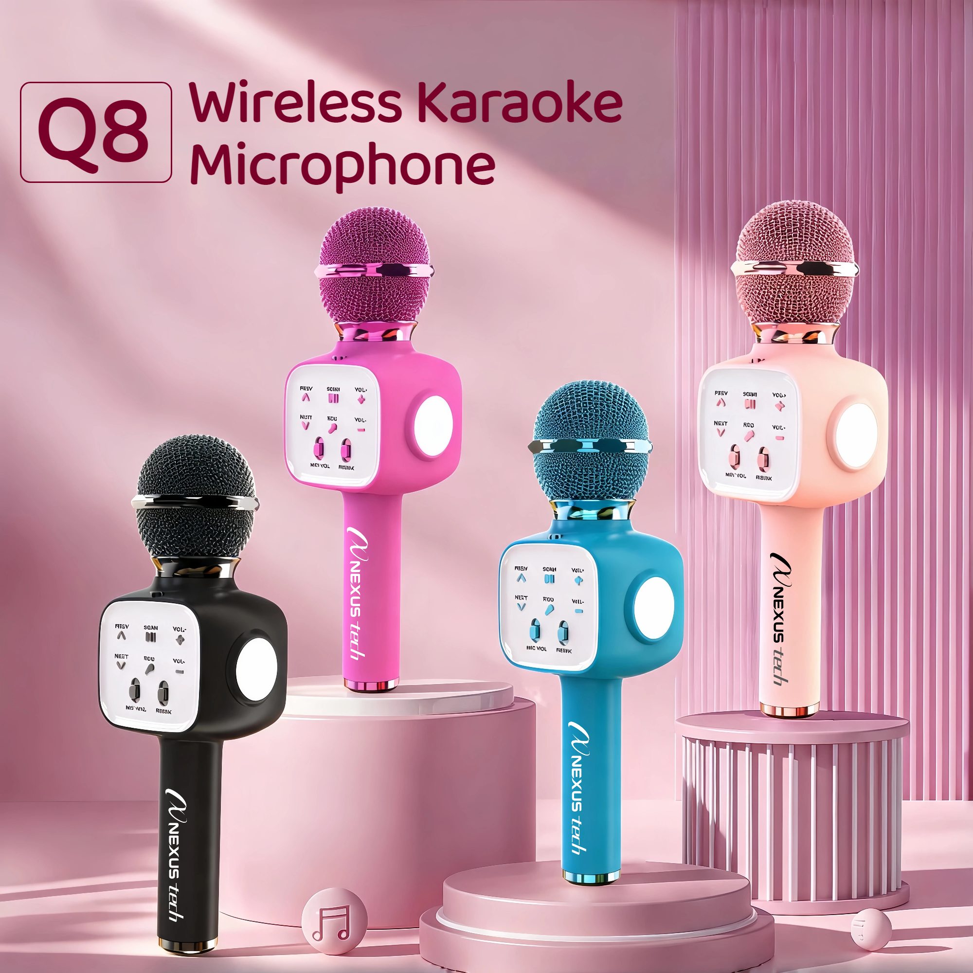 Condenser Microphone Kit - Microphone de karaoké sans fil Bluetooth