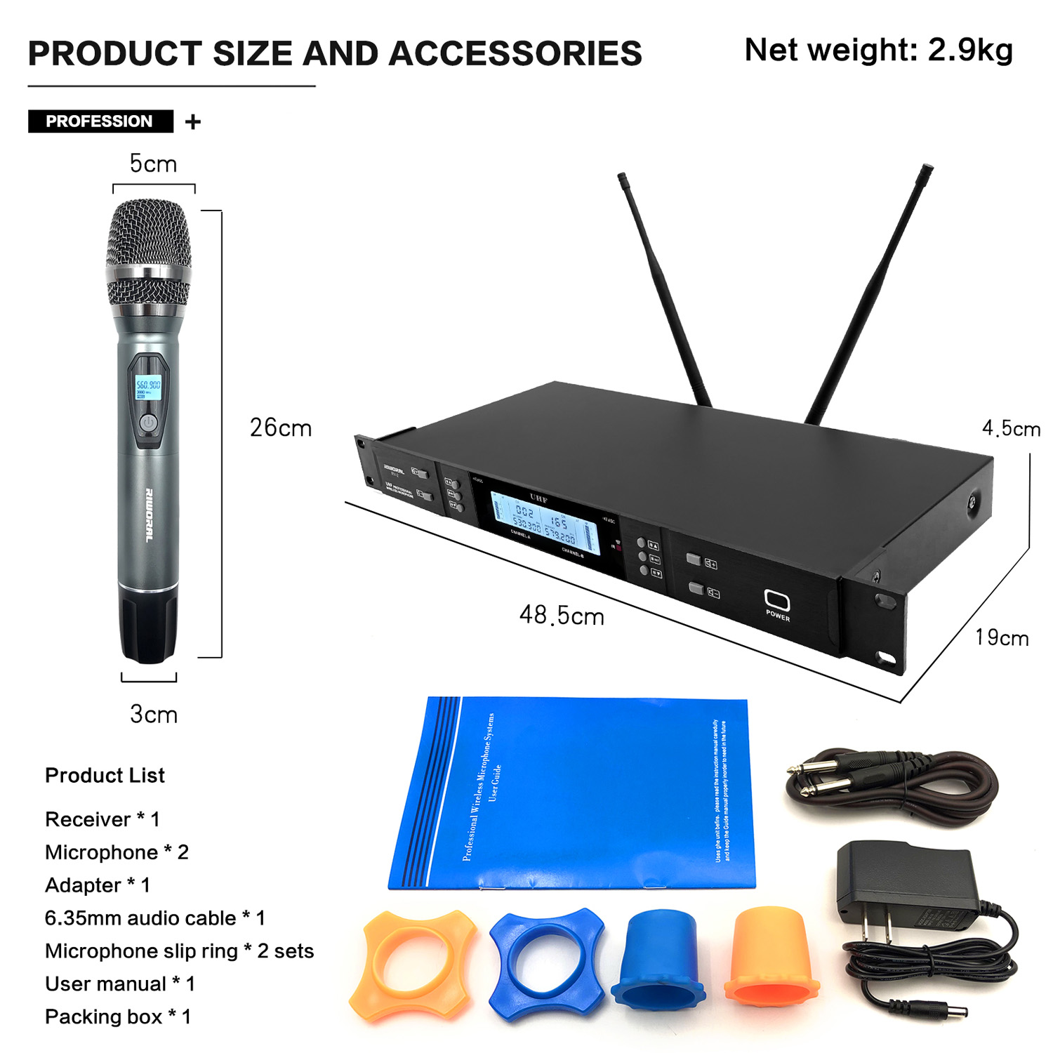 Condenser Microphone Kit - Microphone karaoké sans fil FM professionnel