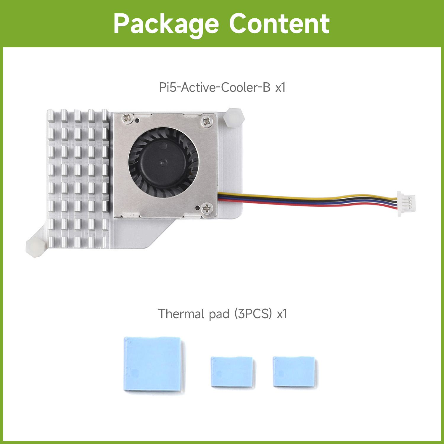 Heatsink Aluminum - Waveshare Active Cooler (B) pour Raspberry