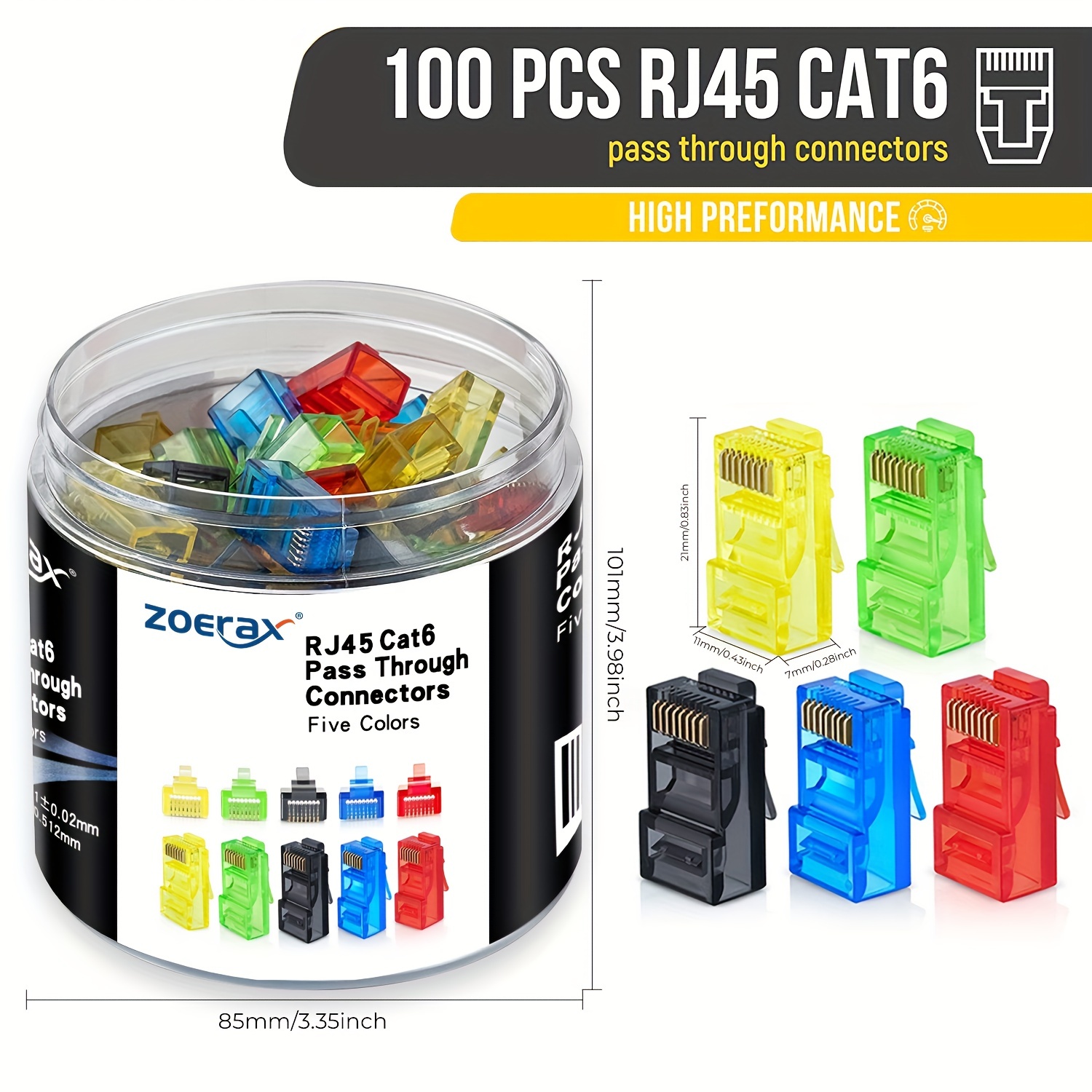 ZoeRax 100 connecteurs RJ45 Ca - Rj45 Jack avis et prix