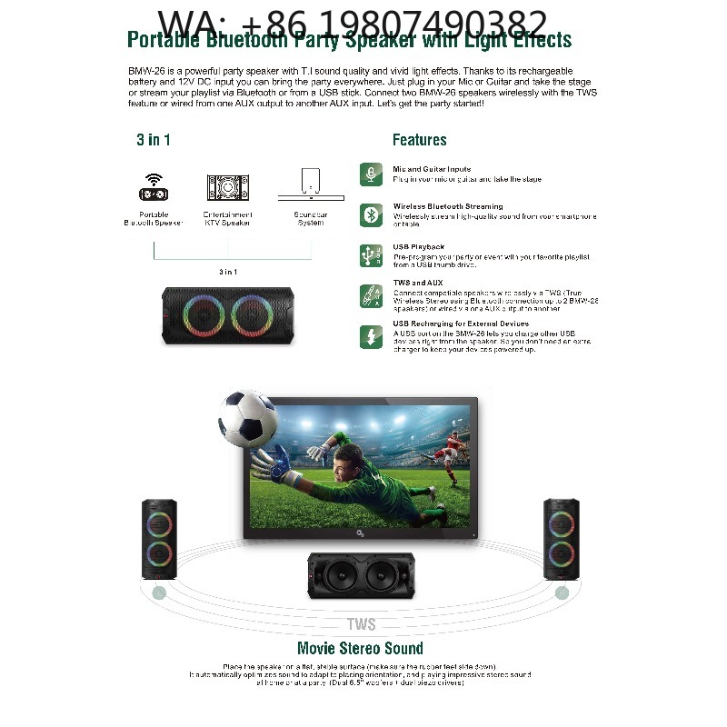 Enceinte active portable de 6, - Woofer avis et prix
