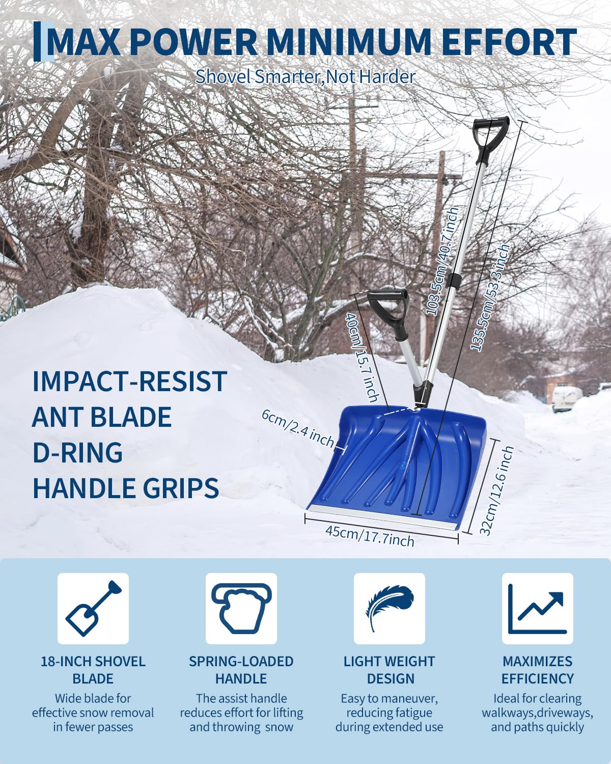 Pelle à neige ergonomique avec - Knob Aluminum avis et prix