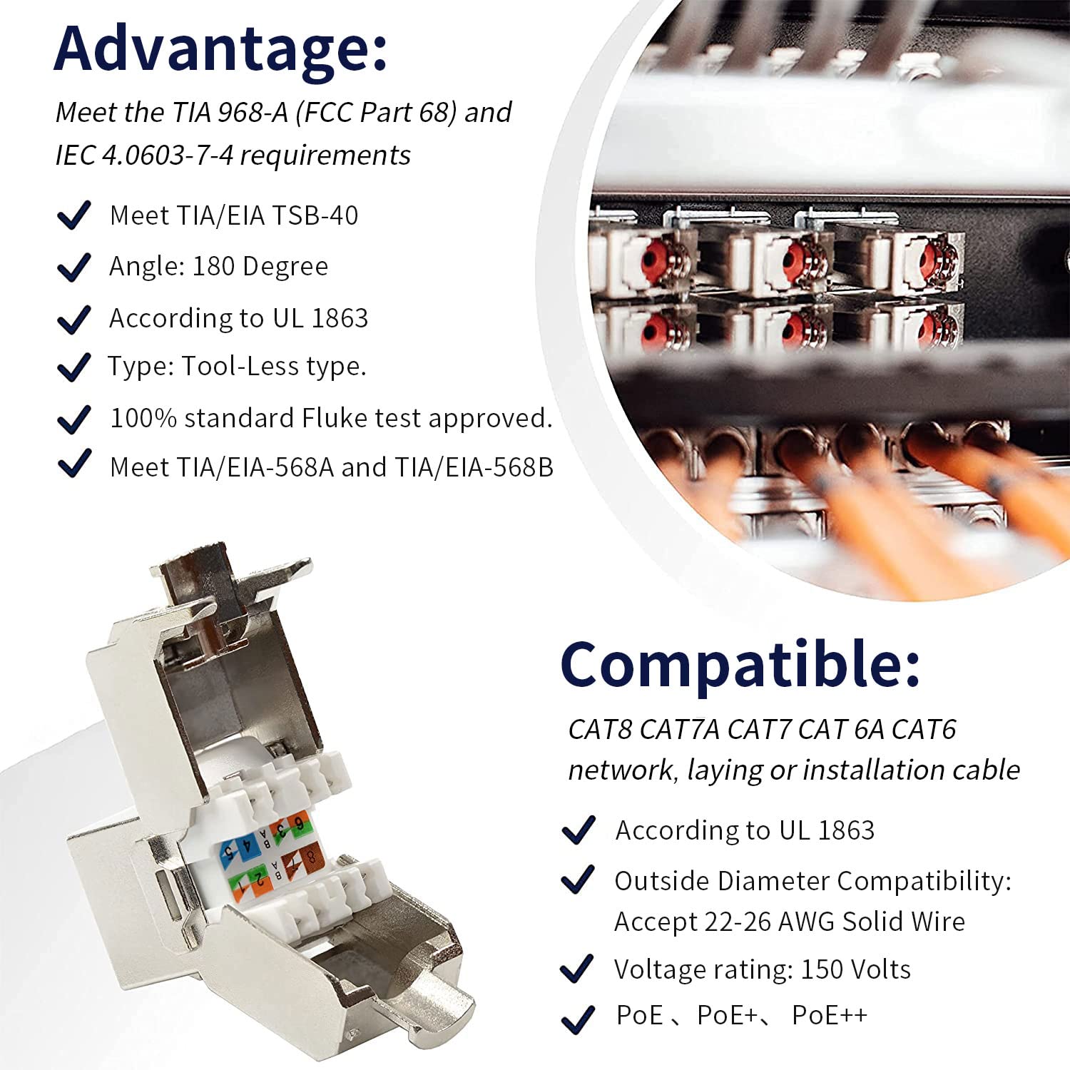 ZOERAX Cat6a Cat7 Keystone Jac - Rj45 Jack avis et prix